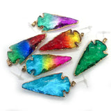 Stone Pendants Crystal Reiki Triangle Arrow Charms for DIY Necklace