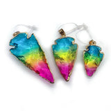 Stone Pendants Crystal Reiki Triangle Arrow Charms for DIY Necklace