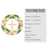 Copper CZ Virgin Mary Pendant Green Cross Jewelry