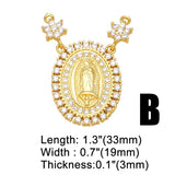Copper CZ Virgin Mary Pendant Green Cross Jewelry
