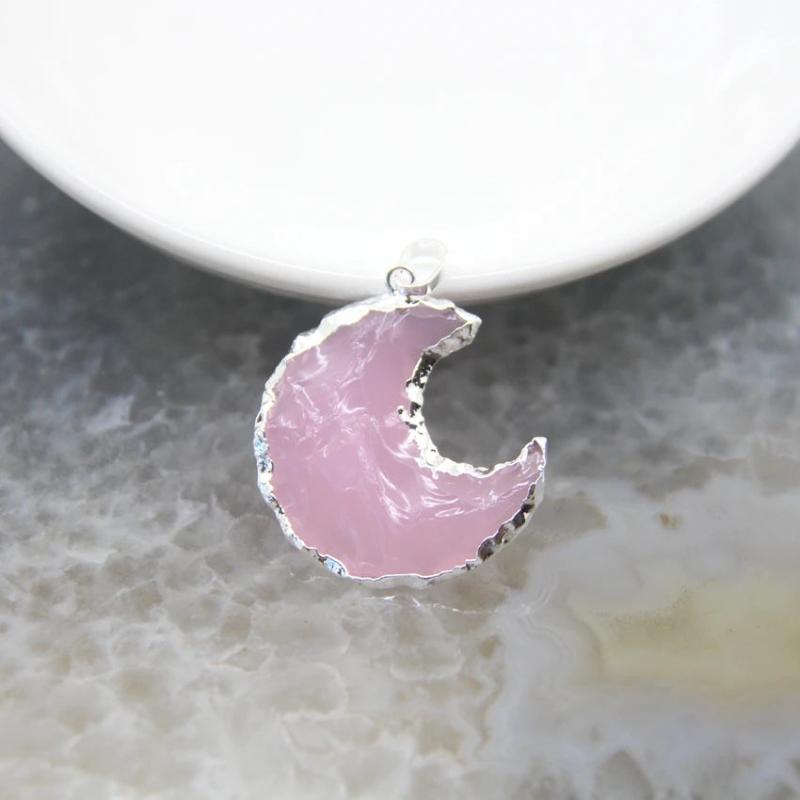 Pink Opalite Pendants Crystal Quartz Arrow Charms DIY Necklace