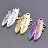 10pcs Stainless Steel Cicada Pendant Insect Charm DIY Earrings