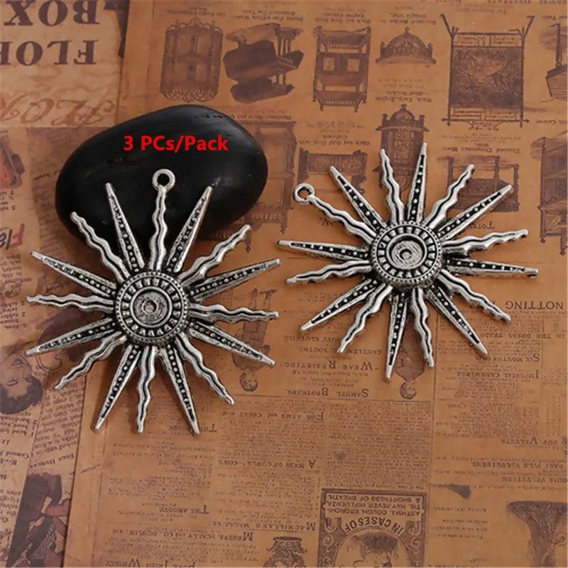Round Silver Filigree Style Pendant for Necklace DIY