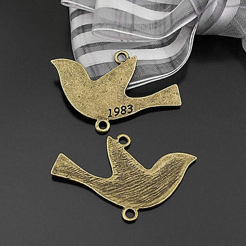 20PCS Antique Bronze Pigeon Charms 40x25MM DIY Jewelry Making Supplies