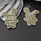 20PCS 25x19MM Antique Bronze Rabbit Charms Pendants DIY Jewelry Making