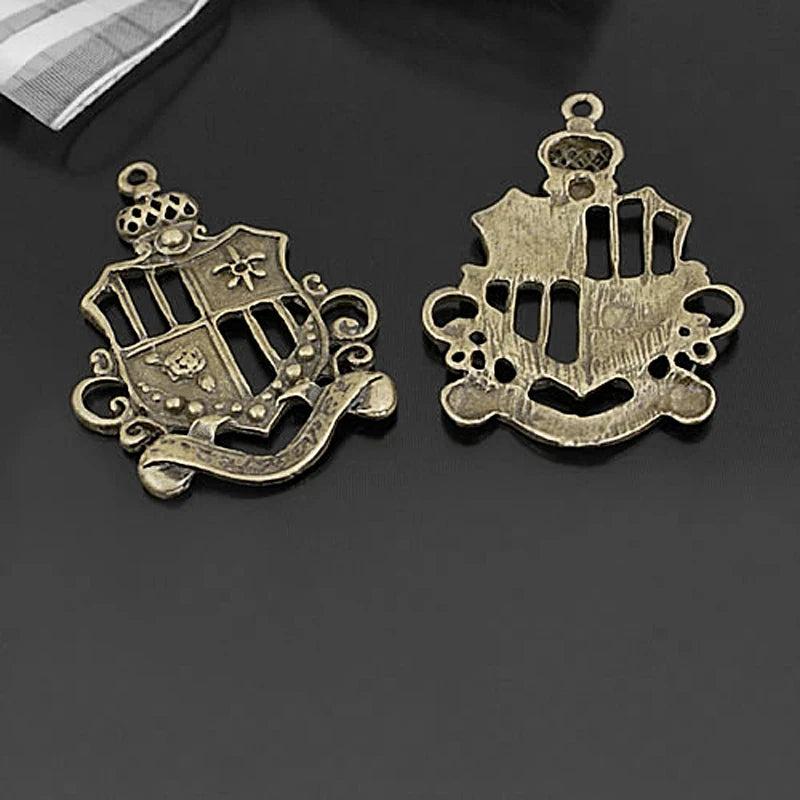 10pcs 44x32mm Antique Bronze Shield Charms Pendants Jewelry Findings