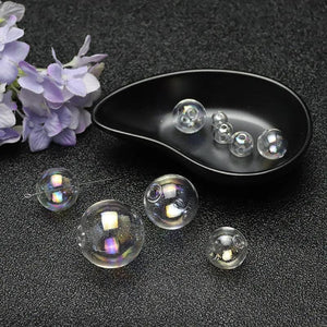 10pcs Colorful Double Hole 10-30mm Round Glass Ball Pendant Jewelry Findings
