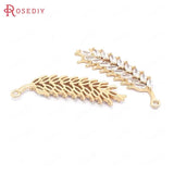 4PCS 18K Brass Zircon Wheat Ears Charms Pendants DIY Jewelry Making