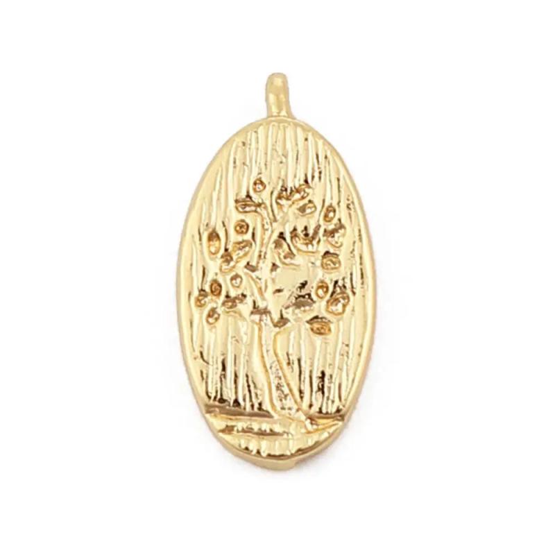 Copper Charms Pendant Oval Tree Jewelry Accessories Findings DIY