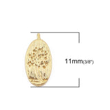 Copper Charms Pendant Oval Tree Jewelry Accessories Findings DIY