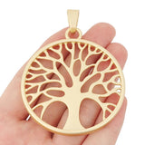 Matte Tree of Life Round Charms Pendants 60x60mm
