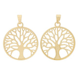 Matte Tree of Life Round Charms Pendants 60x60mm