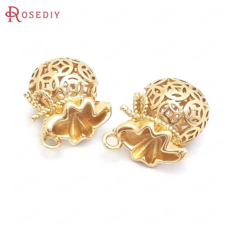 6PCS 16x22MM 24K Brass Purse Charms Pendants for Jewelry Making