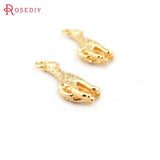 6pcs 17*6mm High Brass Giraffe Charms Pendants Jewelry Findings