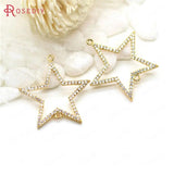High Plated Brass Zircon Star Charms 19-20mm DIY Jewelry Findings