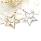 High Plated Brass Zircon Star Charms 19-20mm DIY Jewelry Findings