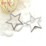 High Plated Brass Zircon Star Charms 19-20mm DIY Jewelry Findings