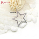 High Plated Brass Zircon Star Charms 19-20mm DIY Jewelry Findings