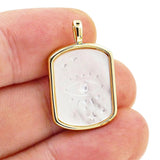 Rectangle Shell Pendant Hamsa Hand Evil Eye Moon Charm