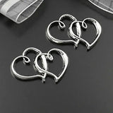 10PCS 32x20MM Antique Silver Double Heart Jewelry Making Supplies