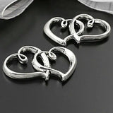 10PCS 32x20MM Antique Silver Double Heart Jewelry Making Supplies
