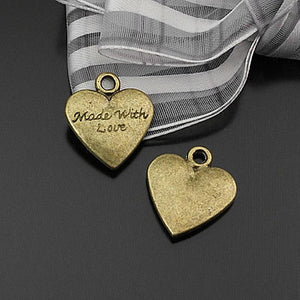 100g Antique Bronze Heart Charms Pendants Diy Jewelry Findings Accessories