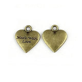 100g Antique Bronze Heart Charms Pendants Diy Jewelry Findings Accessories