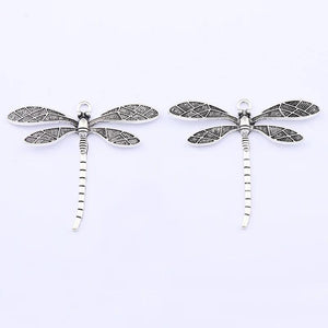 3Pcs Tibetan Silver Insect Dragonfly Charms Pendants DIY Jewelry Making