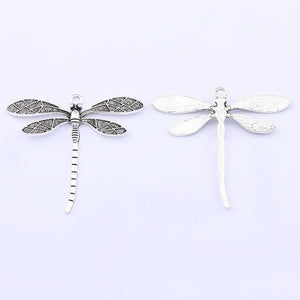 3Pcs Tibetan Silver Insect Dragonfly Charms Pendants DIY Jewelry Making