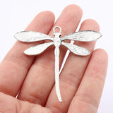 3Pcs Tibetan Silver Insect Dragonfly Charms Pendants DIY Jewelry Making