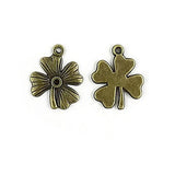 100g Antique Bronze Lucky Flower Charms Pendants DIY Jewelry Findings