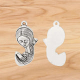 10 Tibetan Silver Goddess Charms Pendants for DIY Necklace Making 39x18mm