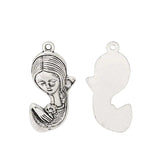 10 Tibetan Silver Goddess Charms Pendants for DIY Necklace Making 39x18mm