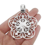 5pcs Tibetan Silver Flower Charms Pendants for Necklace Making 65x53mm