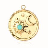 3pcs Crescent Mirror Polished Stainless Steel Charm Pendant