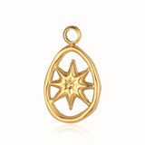 3pcs Crescent Mirror Polished Stainless Steel Charm Pendant