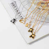Stainless Steel Bear Pendant Necklace Colorless Waterproof Charms for Women