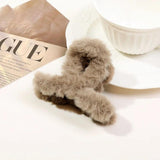 Winter Plush Hair Claw Clips Furry Crab Clip Clamps Barrettes Fluffy Shark Clip