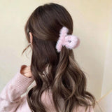 Winter Plush Hair Claw Clips Furry Crab Clip Clamps Barrettes Fluffy Shark Clip