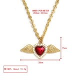 Heart Charms Necklace for Women Red Love Col...