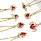 Heart Charms Necklace for Women Red Love Col...