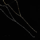 Silver Beads Chain Necklace Tassel Clavicle Chain Party Jewelry