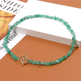 Green Aventurine Gravel Bead Necklace Reiki Jewelry