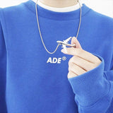 Men's Stainless Steel Airplane Pendant Necklace