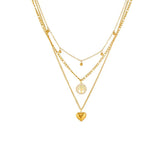 316L Stainless Steel Heart Tree Beads Pendant Necklace For Women