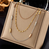 Hiphop Green Beads Layered Necklace for Women