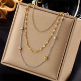 Hiphop Green Beads Layered Necklace for Women