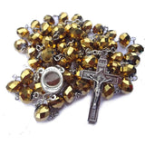 Crystal Rosary Beads Necklace Catholic Jesus Cross Pendant Women