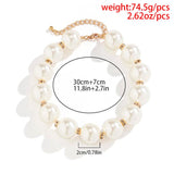Big Pearls Necklace for Women Wedding Beads Jewelry