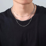 Stainless Steel Multilayer Necklaces Clip Beads Choker Chain Party Jewelry